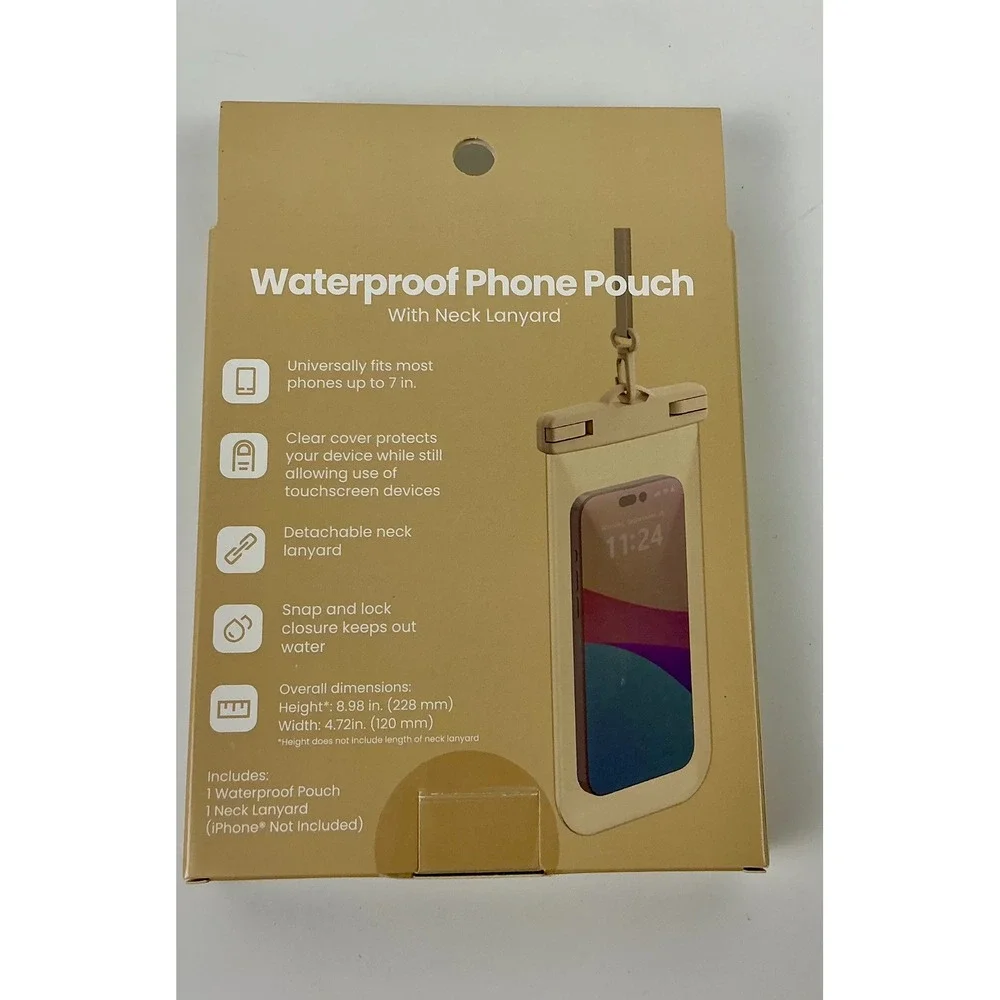 Waterproof Phone Pouch with Neck‎ Lanyard Fits Most Phones up to 7 inches